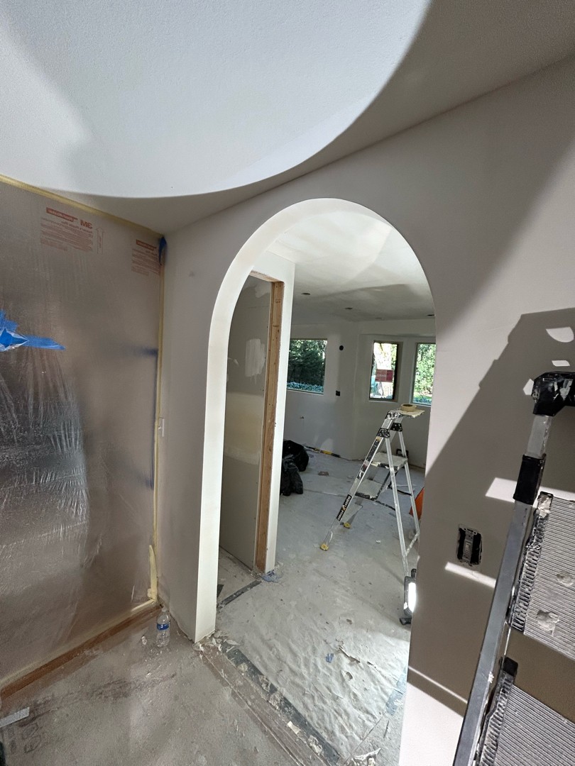 Finished bathroom remodel with drywall and paint completed in a single project scope